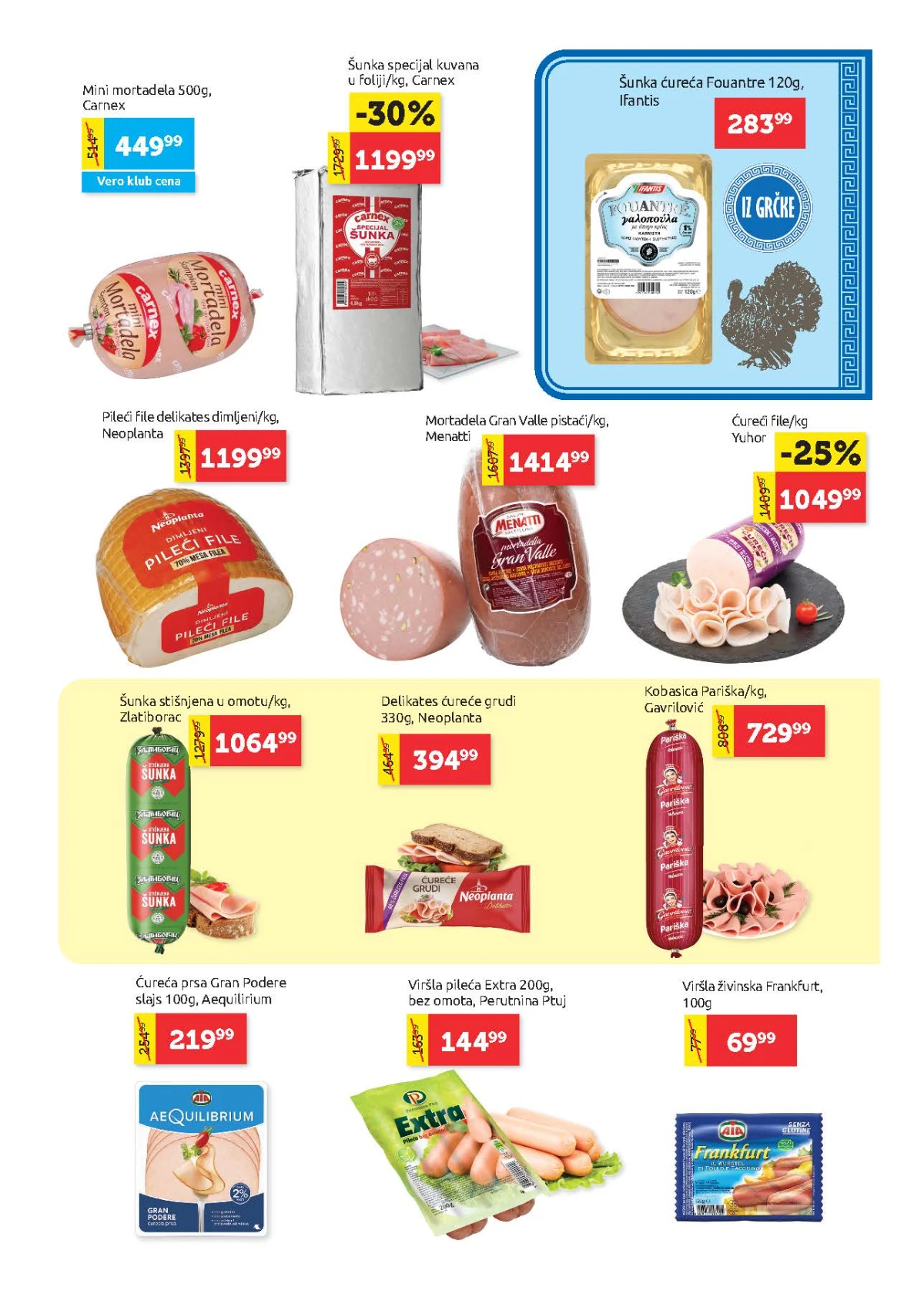 Super Vero katalog – šunka, mortadela, ćureći file, viršle i delikates