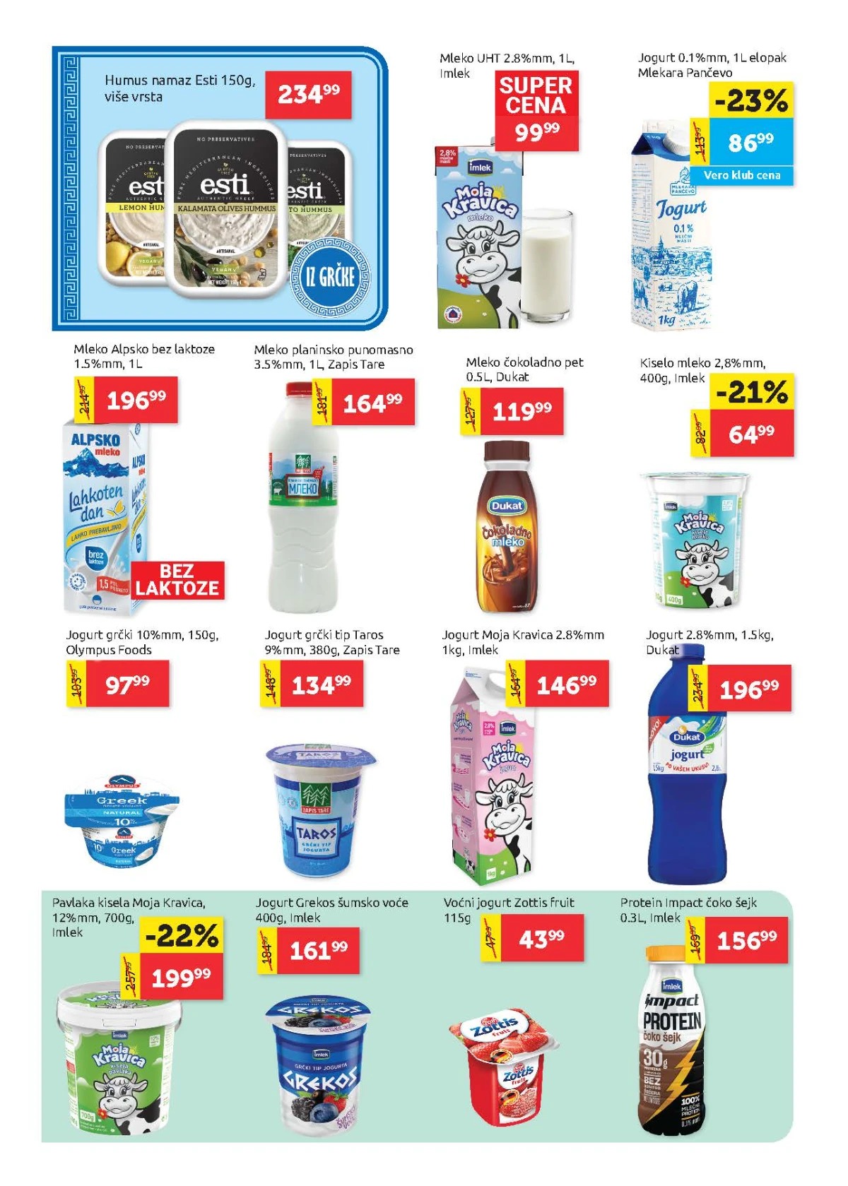 Super Vero katalog – mleko, jogurt, pavlaka i drugi mlečni proizvodi
