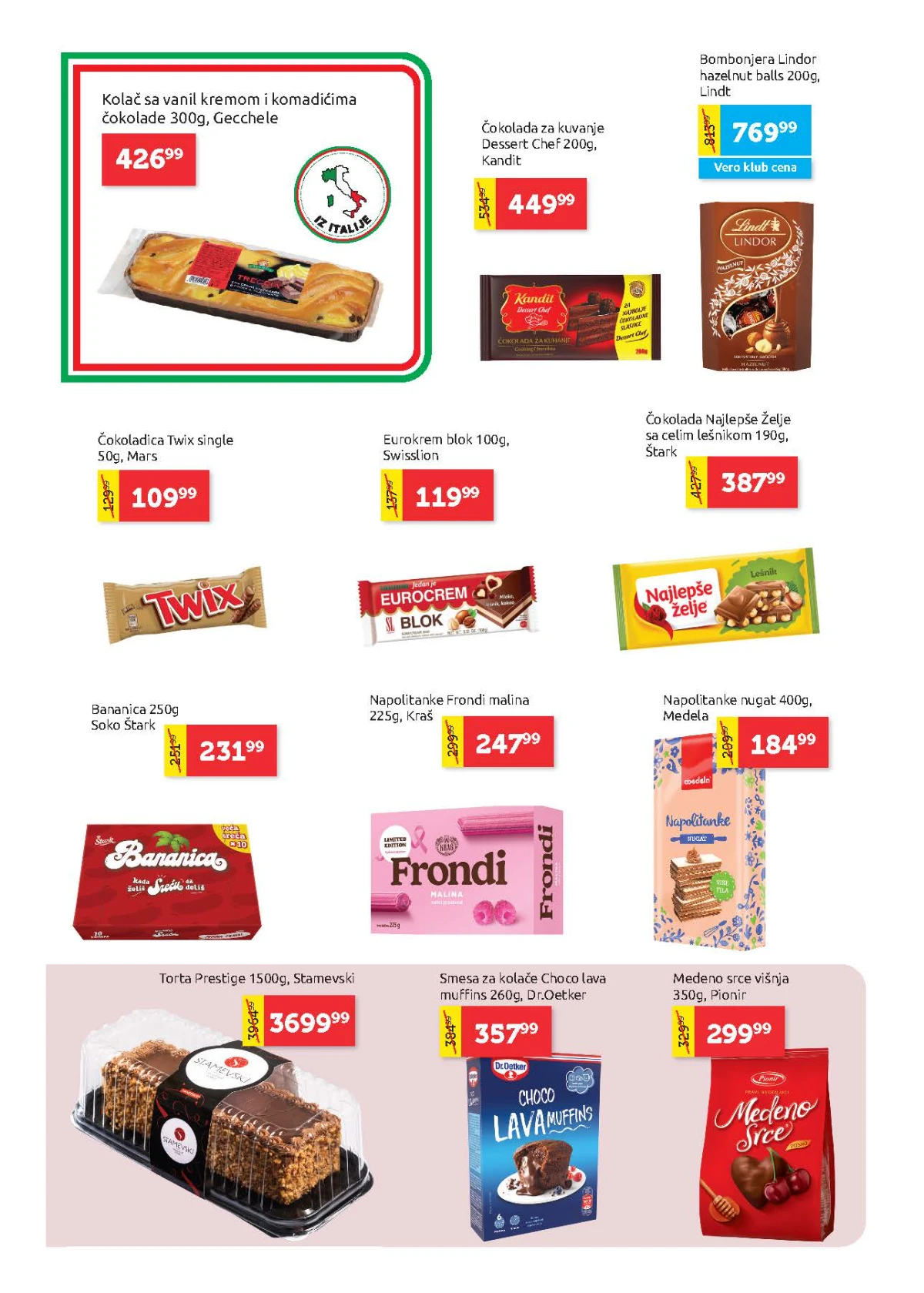 Super Vero katalog – čokolade, napolitanke, kolači, bombonjere i slatkiši