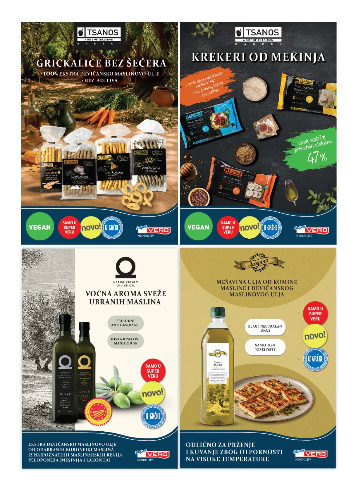 Super Vero katalog – Tsanos grickalice i krekeri i grčka maslinova ulja