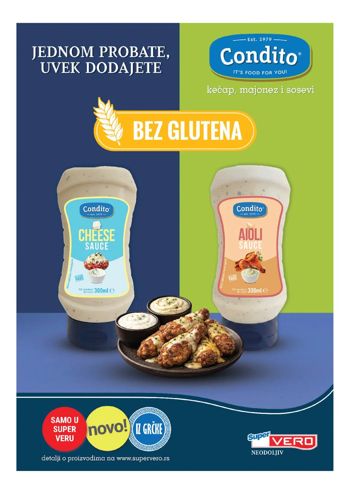 Super Vero katalog – Condito cheese i aioli sosovi bez glutena
