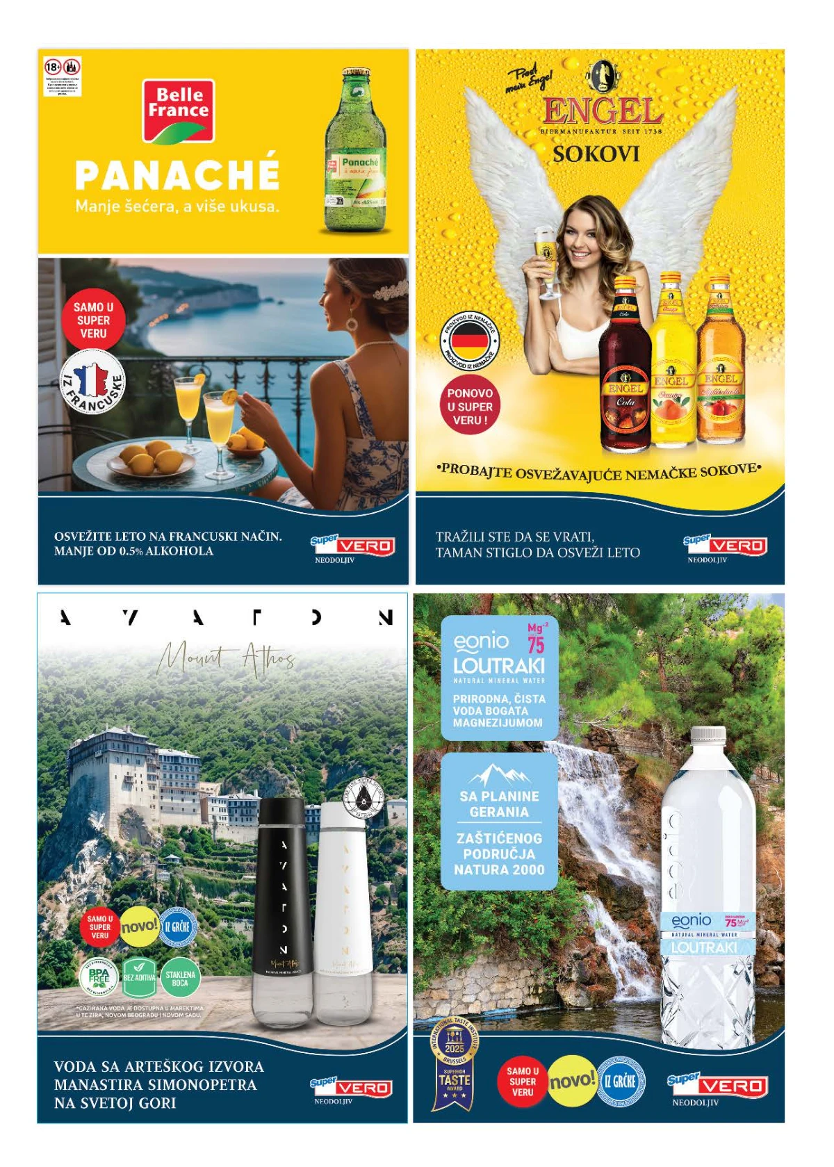 Super Vero katalog – Engel sokovi, Panaché napici i prirodne mineralne vode