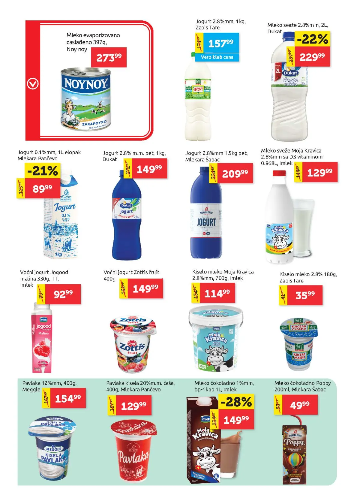 Super Vero katalog – strana 6, mlečni proizvodi Super Vero katalog strana 6 – mleko, jogurt, kiselo mleko, pavlaka i mlečni napici