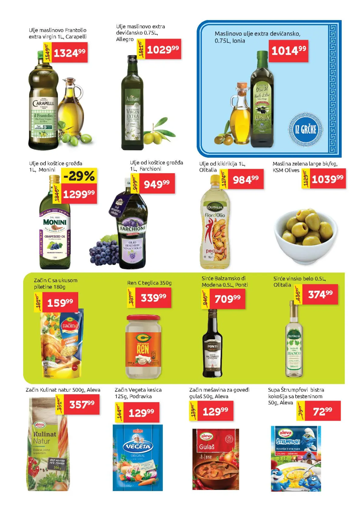 Super Vero katalog – strana 9, ulja i začini Super Vero katalog strana 9 – maslinovo ulje, ulje od koštica grožđa, masline, začini i sosovi