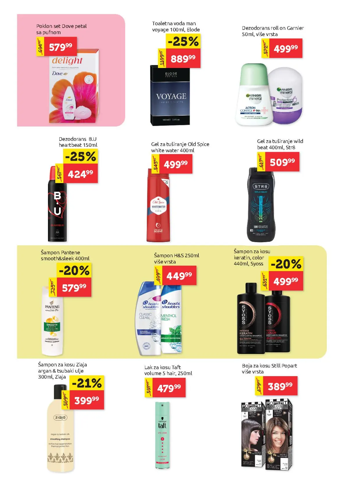 Super Vero katalog – strana 20, kozmetika Super Vero katalog strana 20 – šamponi, dezodoransi, parfemi, gelovi za tuširanje i farbe za kosu
