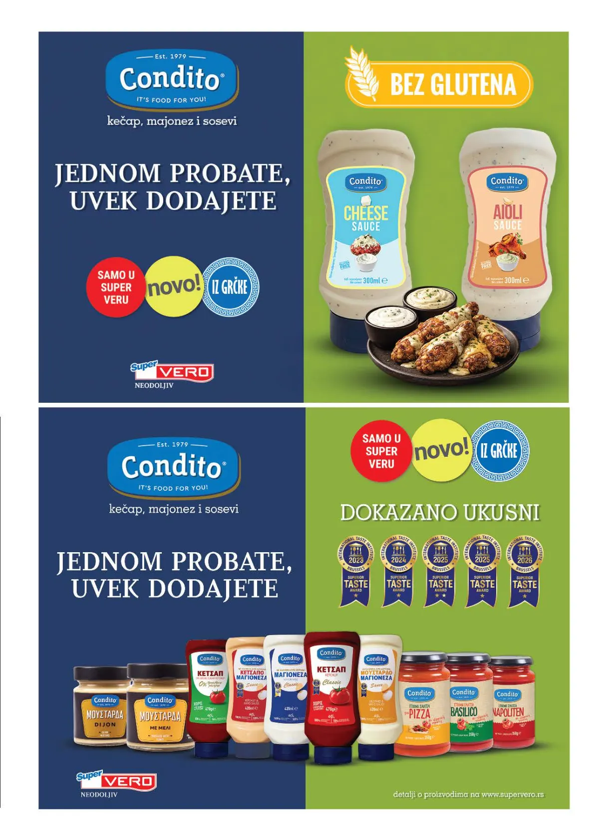 Super Vero katalog – strana 29, Condito proizvodi Super Vero katalog strana 29 – Condito kečap, majonez, sosovi, aioli i proizvodi bez glutena