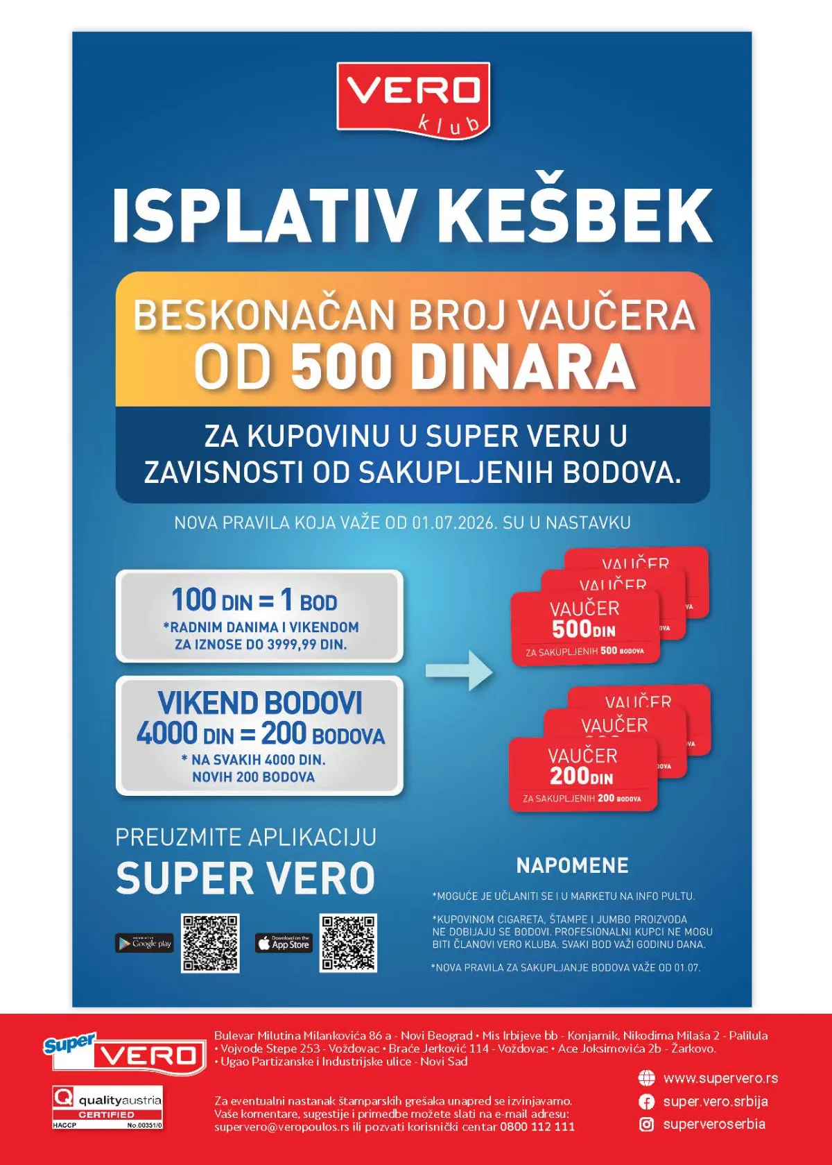Super Vero katalog – strana 32, Vero klub pogodnosti Super Vero katalog strana 32 – Vero klub, kešbek, vaučeri od 500 dinara i program nagrađivanja