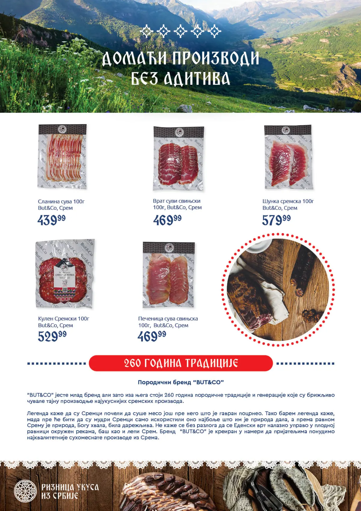 Super Vero katalog strana 16 – domaći proizvodi bez aditiva, slanina, svinjski vrat, sušena šunka i suhomesnati proizvodi