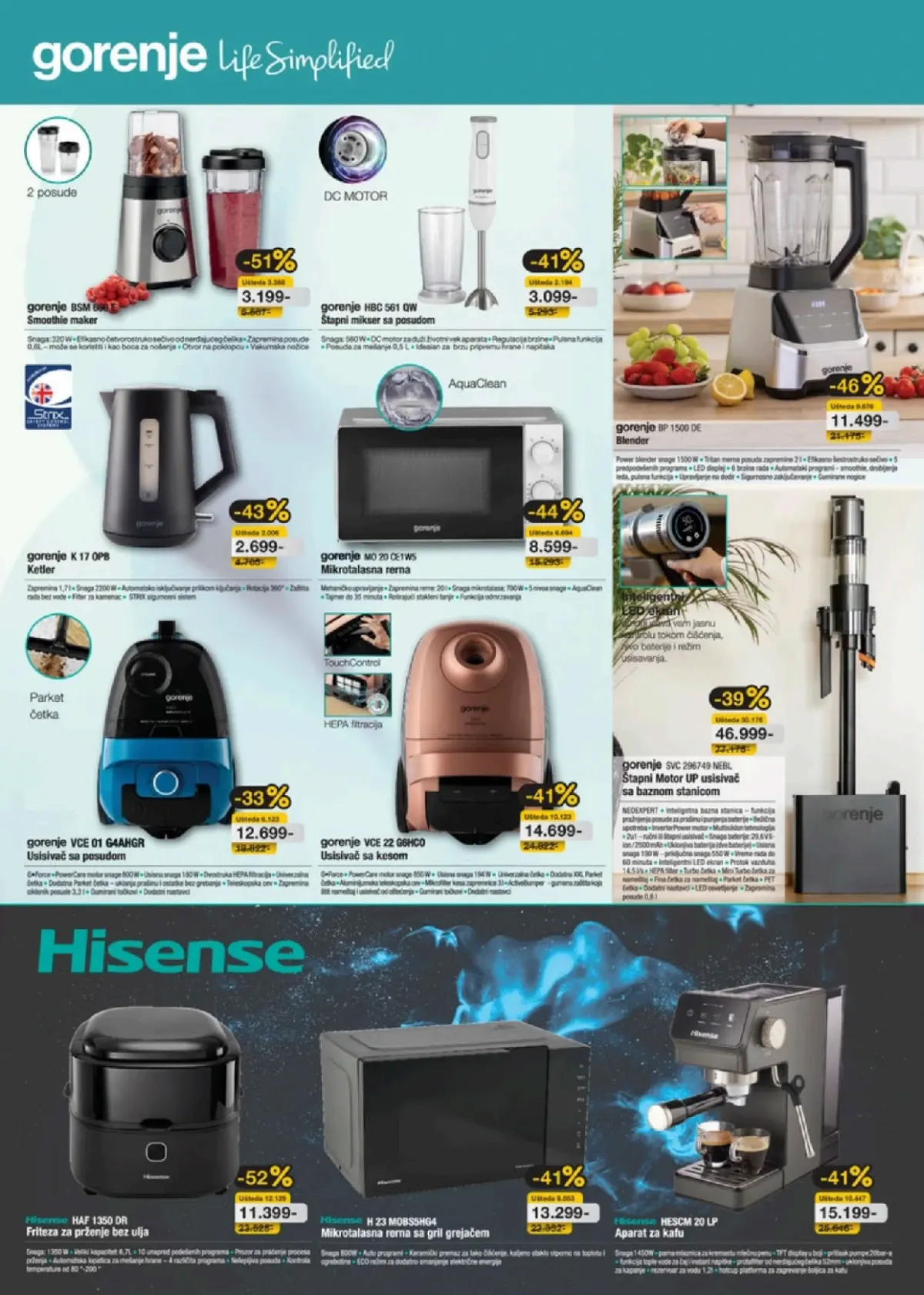 Gorenje i Hisense mali kućni aparati za pripremu hrane i napitaka – Tehnomanija oktobarski katalog