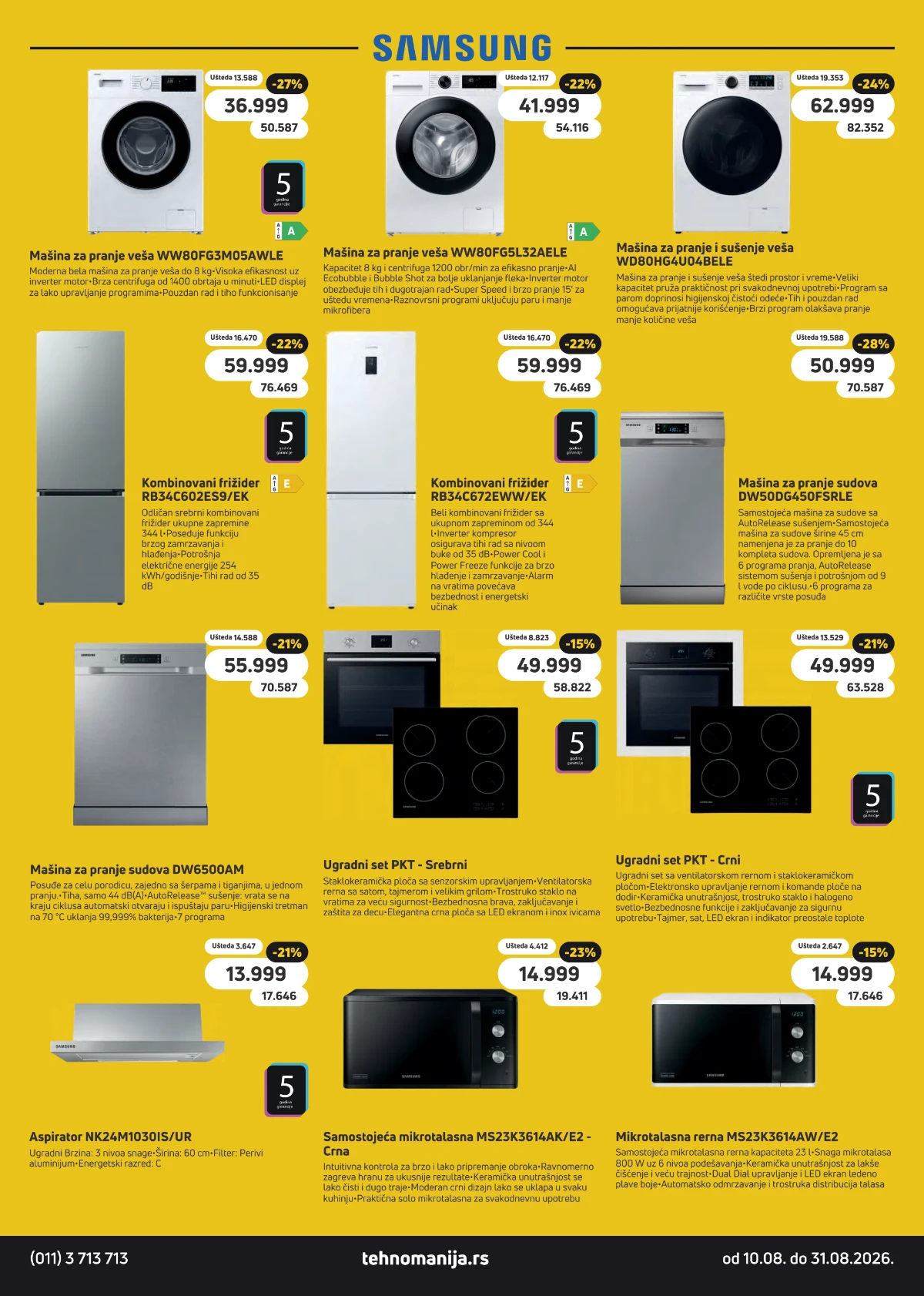 Tehnomanija katalog strana 4 – Samsung mašine za pranje veša, frižideri, mašine za sudove i ugradna tehnika