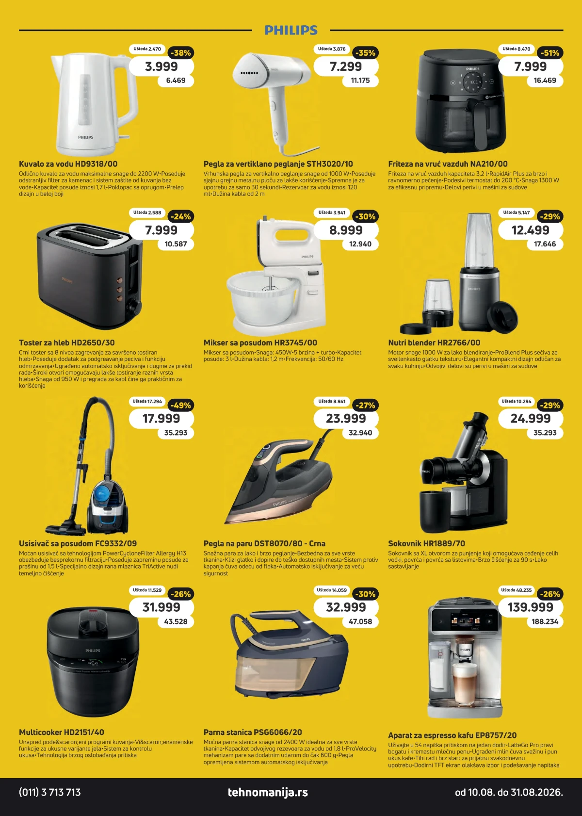 Tehnomanija katalog strana 8 – Philips friteza, kuvalo, blender, usisivač, pegla i aparat za espresso kafu