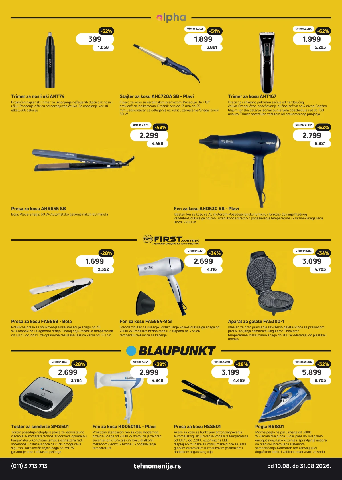 Tehnomanija katalog od 10.08. do 31.08.2026. – akcijska ponuda tehnike, kućnih aparata i elektronike, strana 14