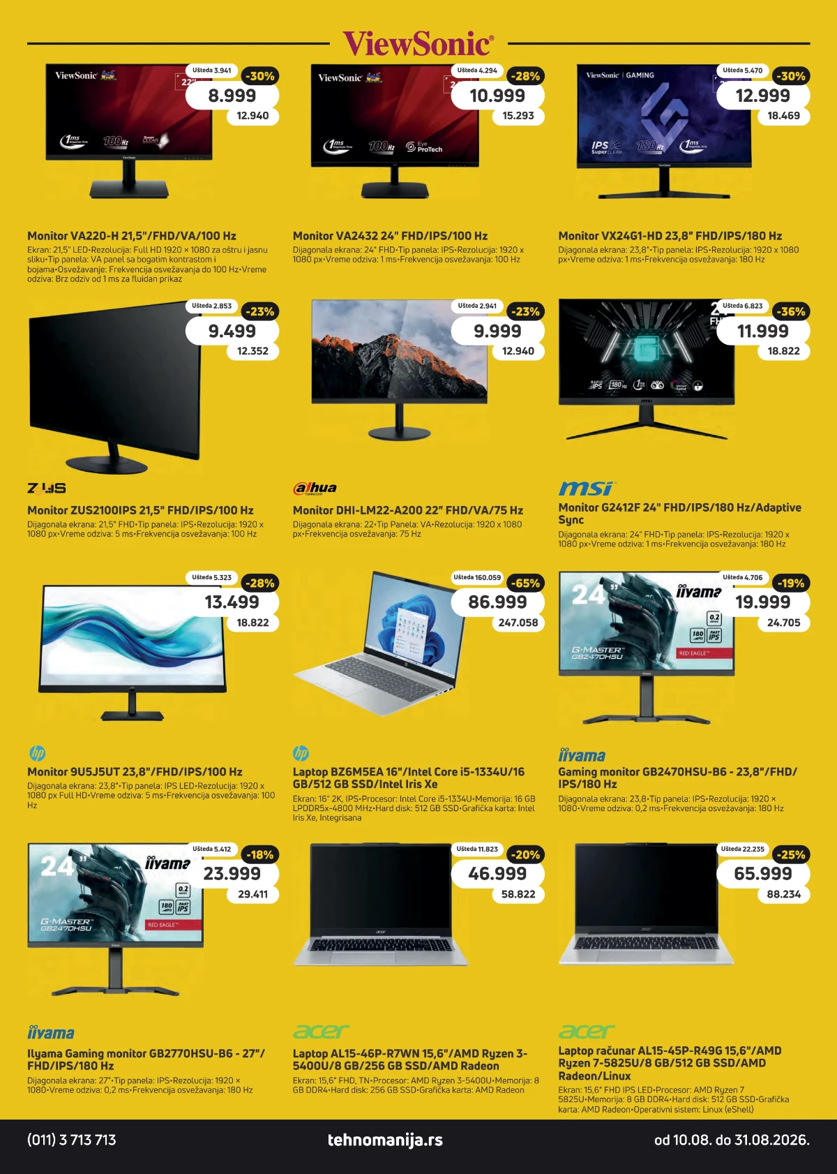 Tehnomanija katalog od 10.08. do 31.08.2026. – akcijska ponuda tehnike, kućnih aparata i elektronike, strana 20