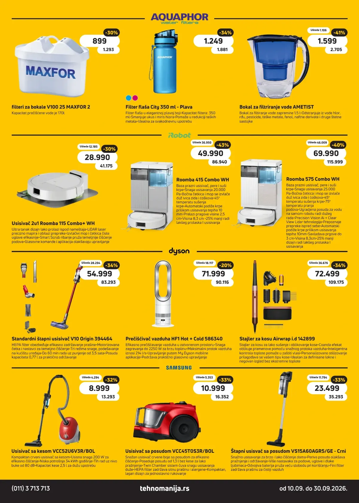 Tehnomanija katalog strana 10 – iRobot Roomba, Dyson i Samsung usisivači i prečišćivači vazduha