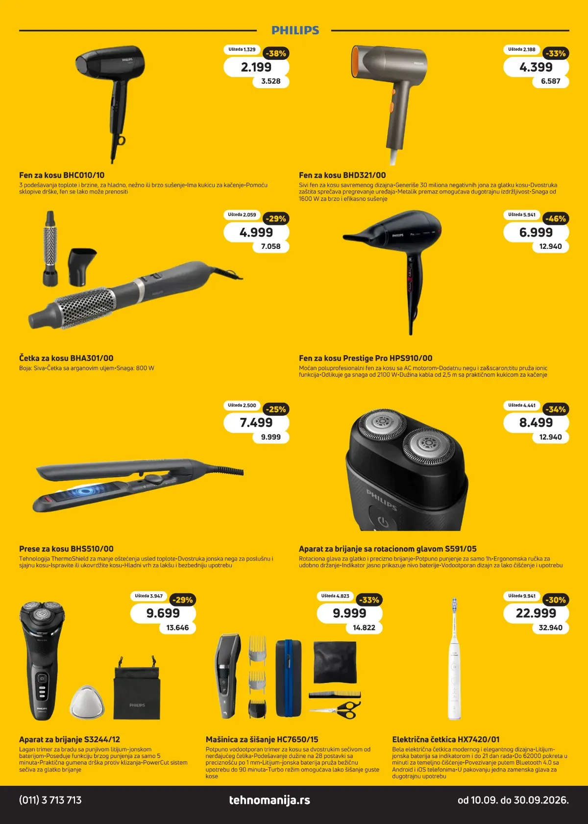 Tehnomanija katalog strana 12 – Philips fenovi, prese, aparati za brijanje i mašinice za šišanje