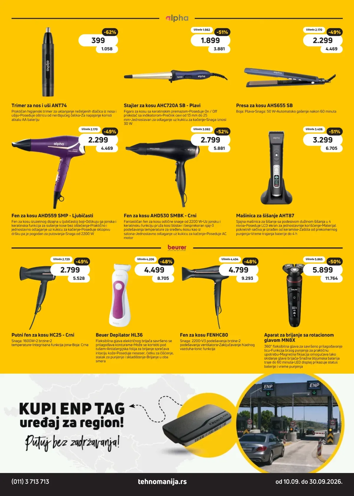 Tehnomanija katalog strana 13 – Alpha fenovi, stajleri, prese i Beurer aparati za brijanje i depilaciju