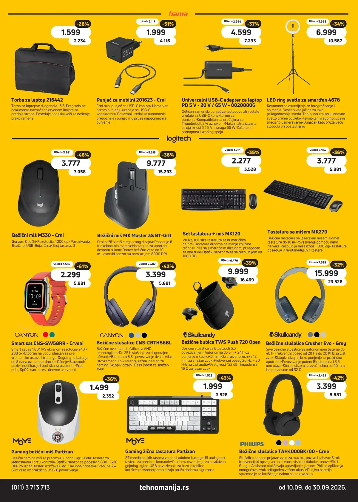 Tehnomanija katalog strana 14 – Logitech tastature i miševi, Canyon pametni satovi i Skullcandy slušalice