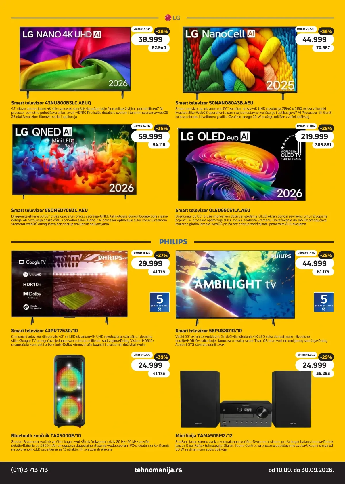 Tehnomanija katalog strana 16 – LG NanoCell, QNED i OLED televizori i Philips Ambilight modeli