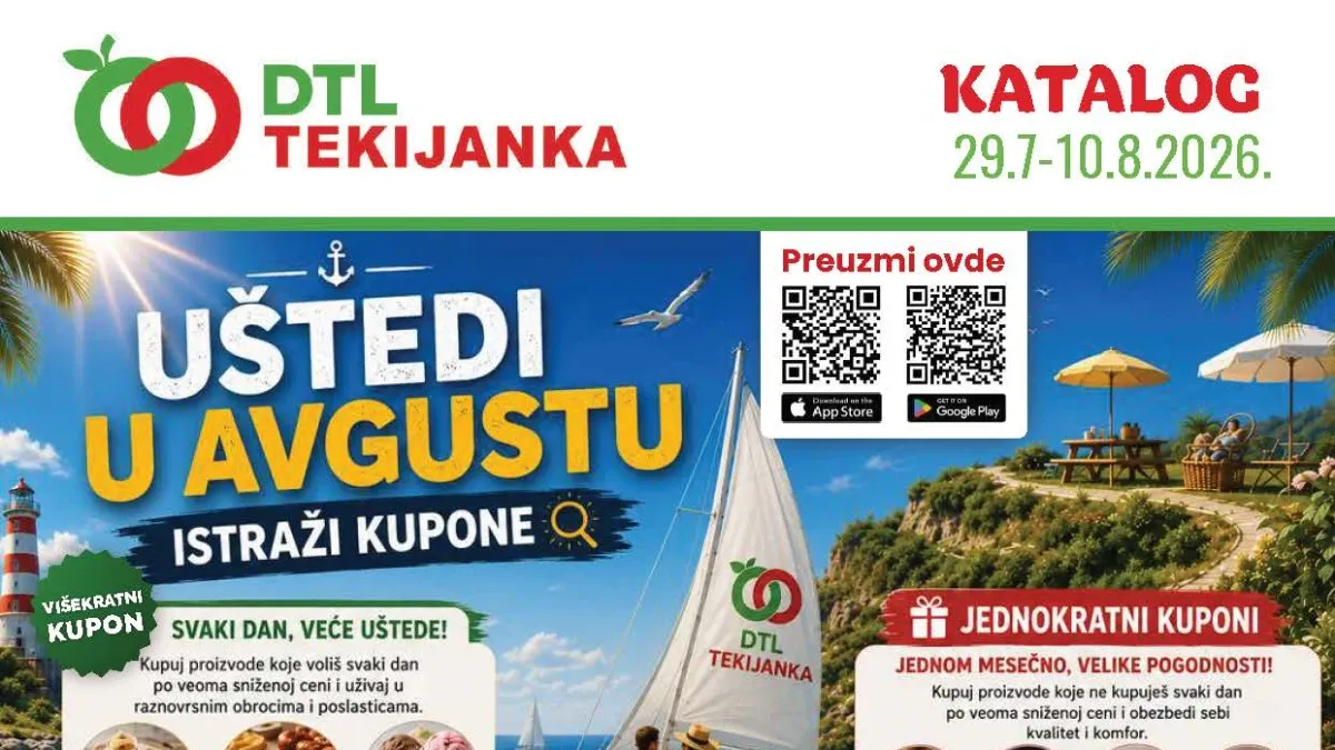 DTL Tekijanka katalog do 10.08.2026. – nove akcijske cene, kuponi i uštede na prehrani, piću i proizvodima za domaćinstvo