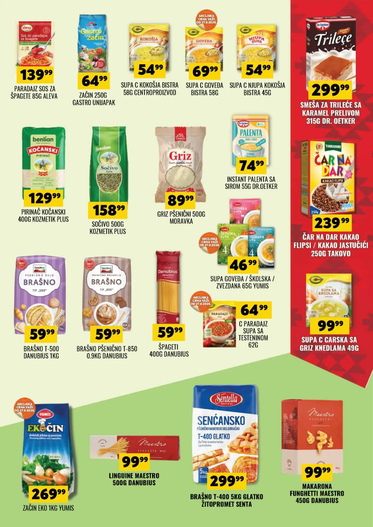 DTL Tekijanka katalog do 07.09.2026. – Kočanski pirinač i Dr. Oetker instant palenta