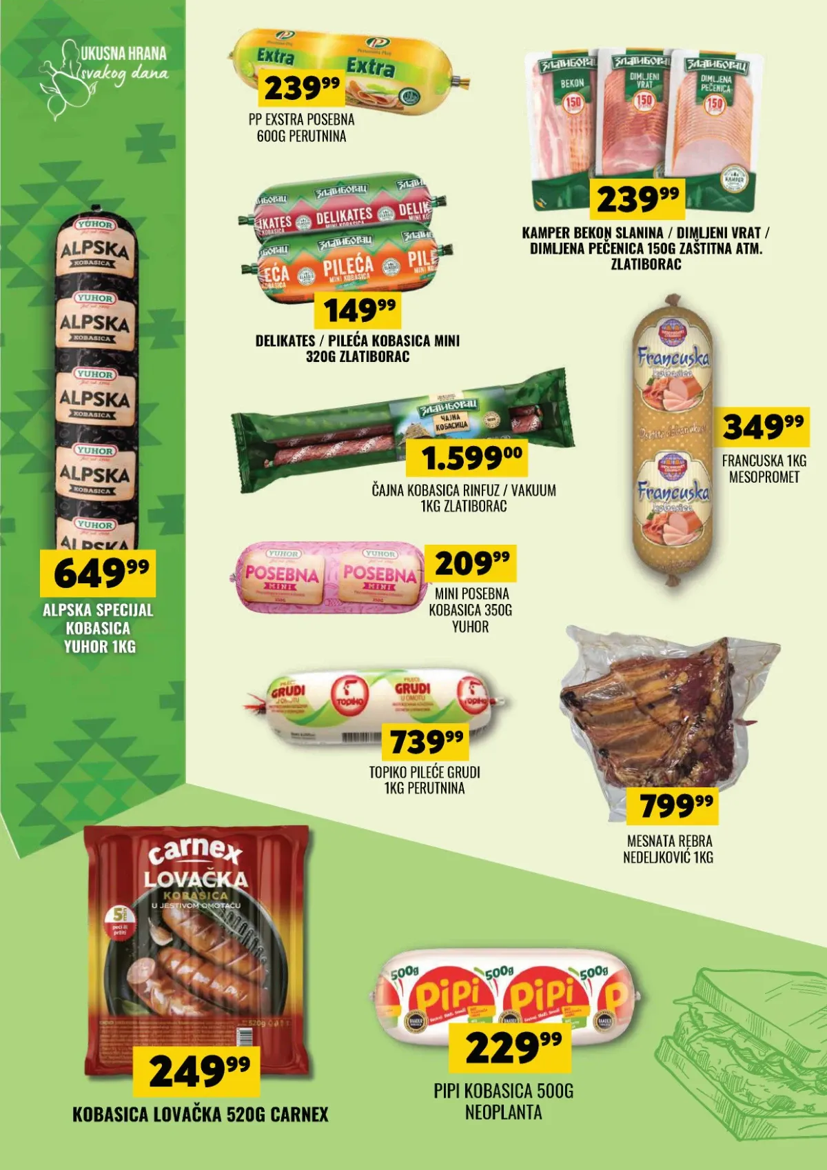 DTL Tekijanka katalog do 07.09.2026. – Zlatiborac čajna kobasica i Topiko pileće grudi