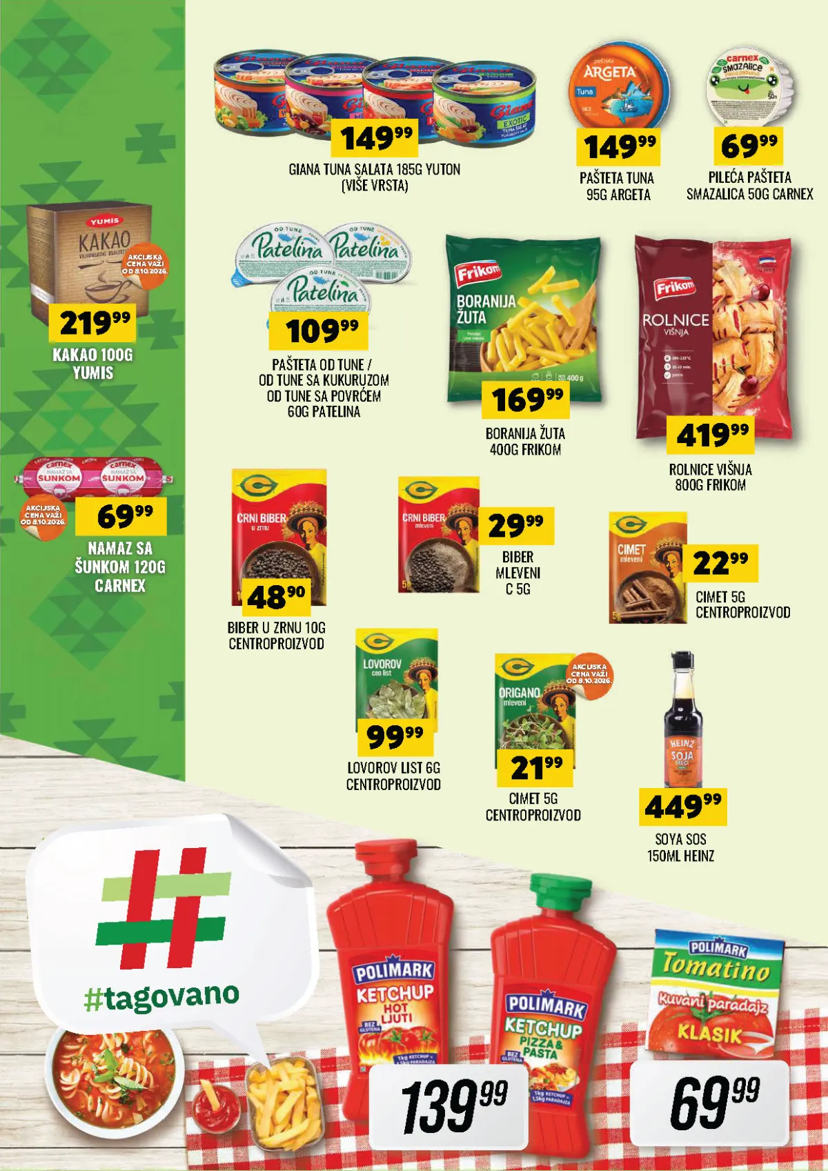 DTL Tekijanka katalog 07–19.10.2026., strana 6 – paštete, tuna salate, Frikom proizvodi i začini