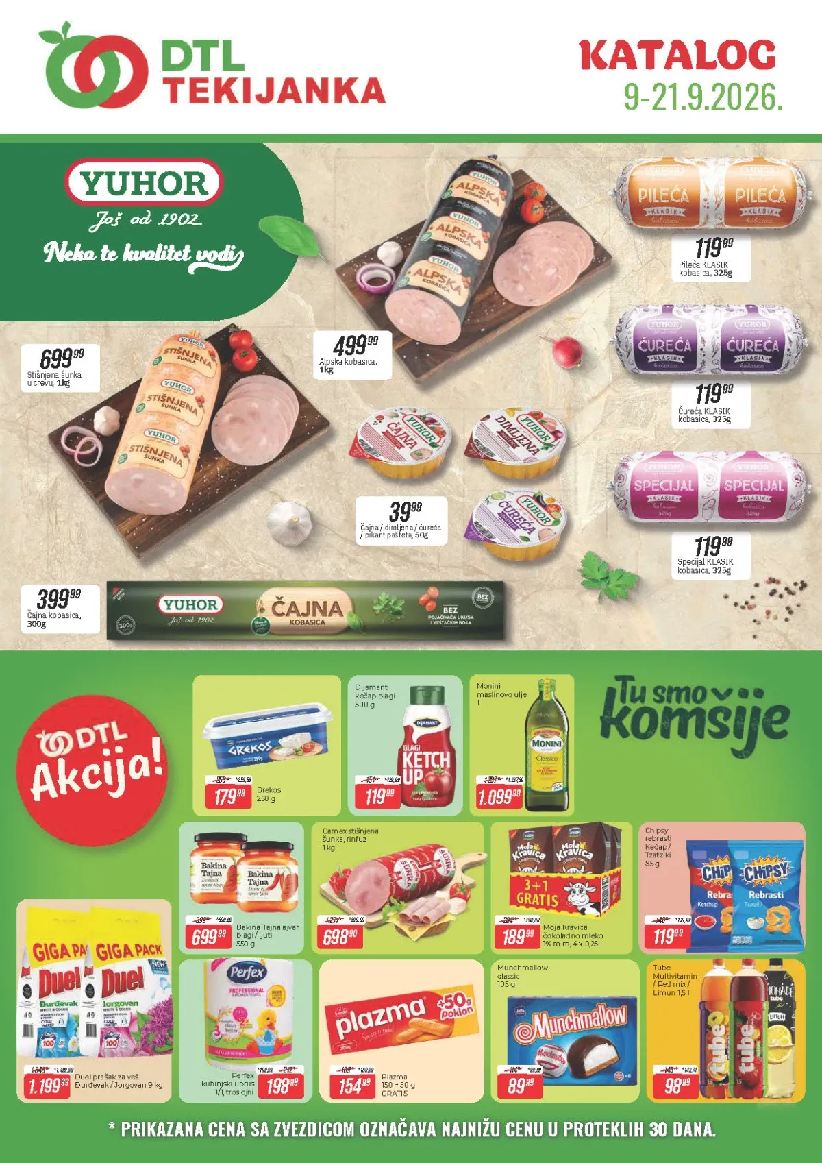 DTL Tekijanka katalog od 09.09. do 21.09.2026. – hrana, piće, kućna hemija i proizvodi za domaćinstvo na akciji