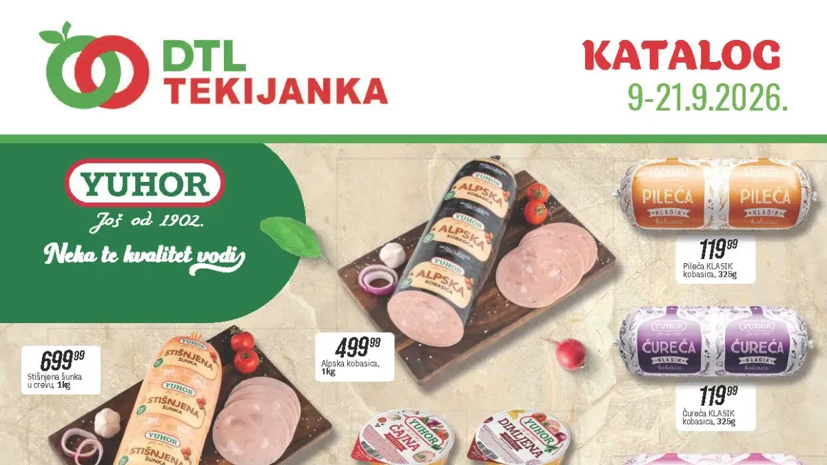 DTL Tekijanka katalog od 09.09. do 21.09.2026. – prehrana, piće, kućna hemija i proizvodi za domaćinstvo na akciji