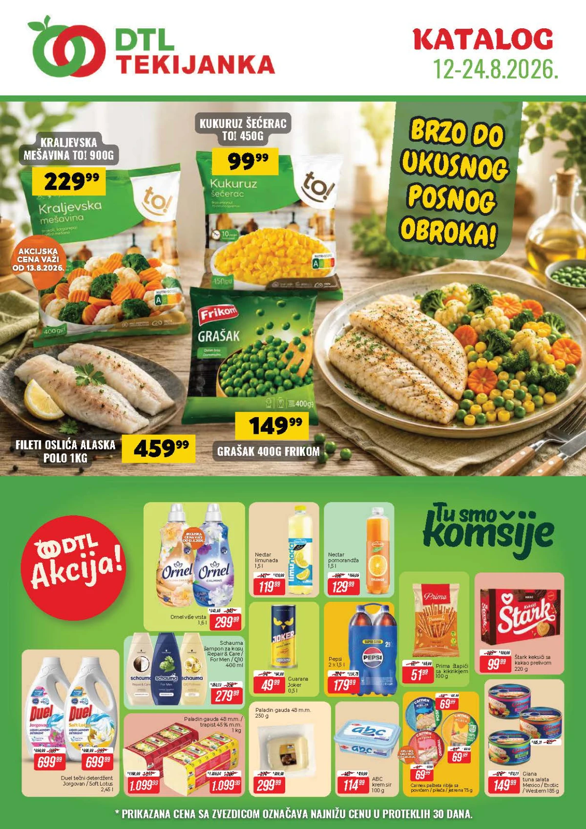 DTL Tekijanka katalog od 12. do 24.08.2026. – akcijske cene prehrane, pića, mlečnih proizvoda i proizvoda za domaćinstvo