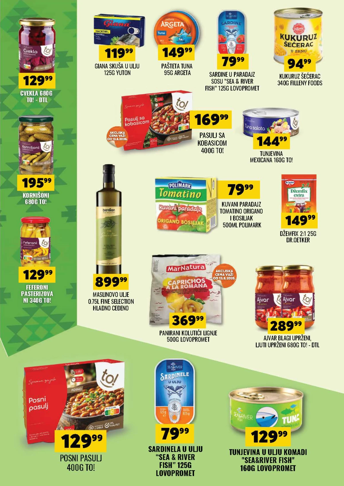 DTL Tekijanka katalog do 24.08.2026. – tunjevina, sardine, ajvar, kornišoni i konzervirana hrana