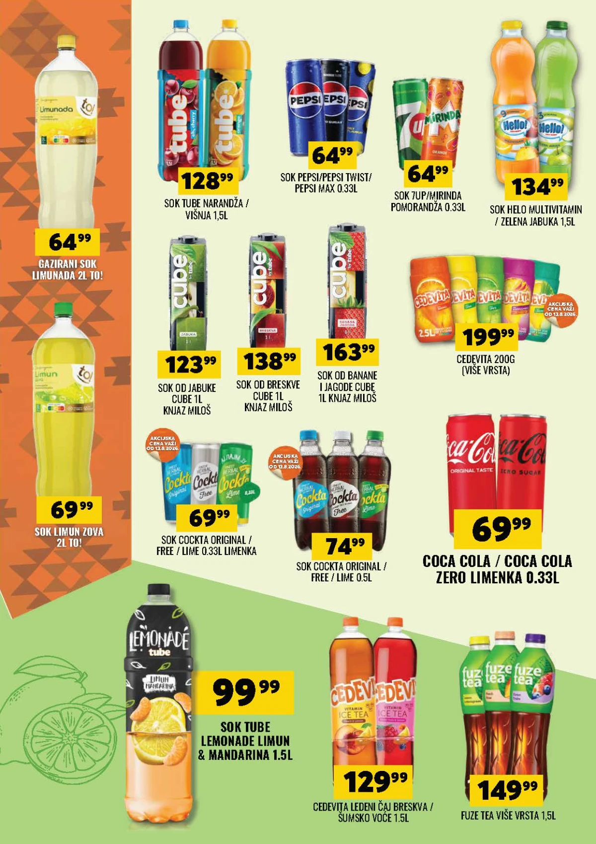 DTL Tekijanka katalog do 24.08.2026. – Pepsi, Coca-Cola, Cockta, Cedevita i sokovi na akciji