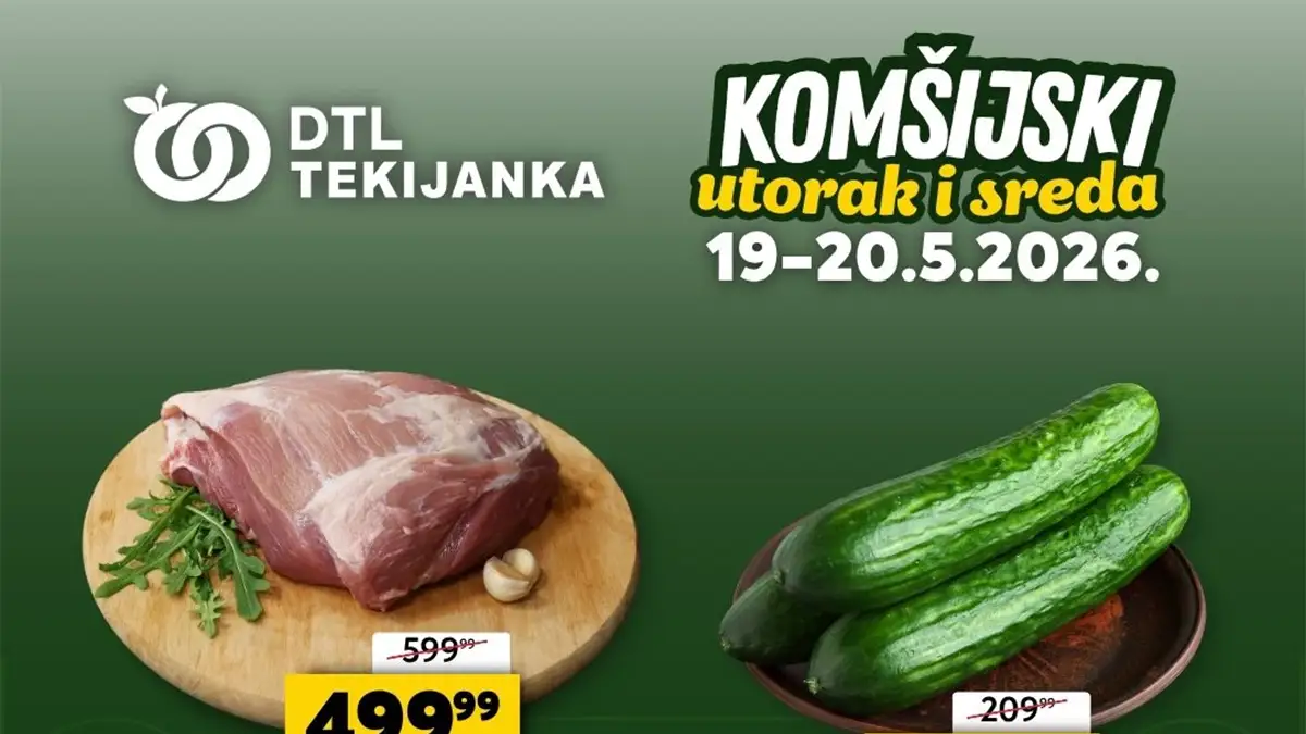 DTL Tekijanka akcija 19–20.05.2026 sniženja na svinjsku plećku krastavac i Za-Za čokolade