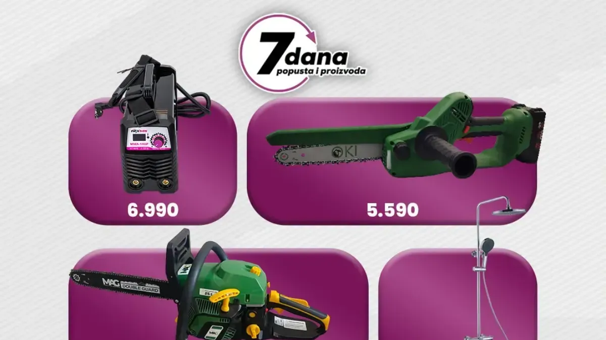 TRI O 7 dana popusta do 01.10.2026. – Hisense televizor, mašina za pranje i sušenje, motorne testere, aparat za varenje i oprema za dom