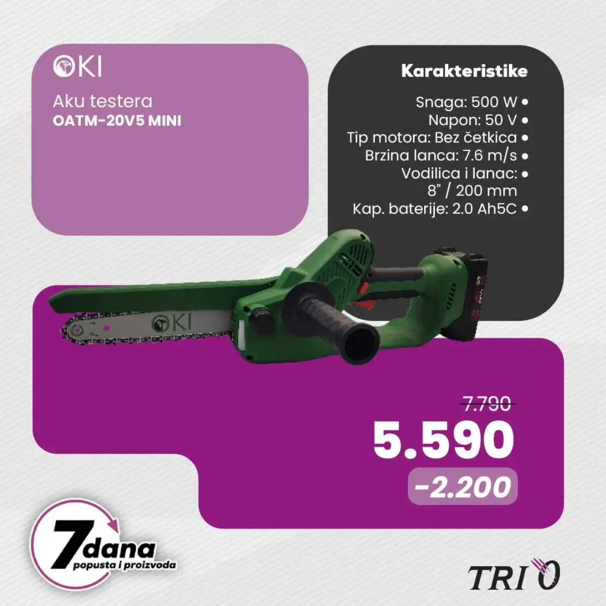 OKI aku testera OATM-20V5 MINI u TRI O akciji za 5.590 RSD
