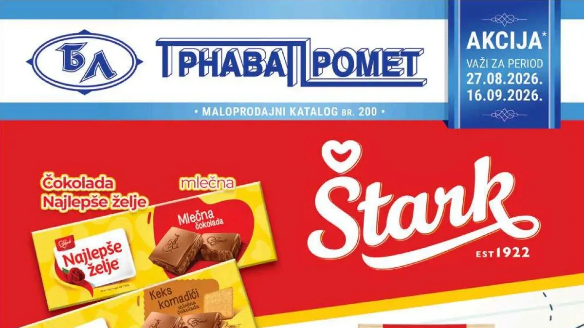 Trnava Promet katalog od 27.08. do 16.09.2026. – prehrana, piće, kućna hemija, školski pribor i proizvodi za dom