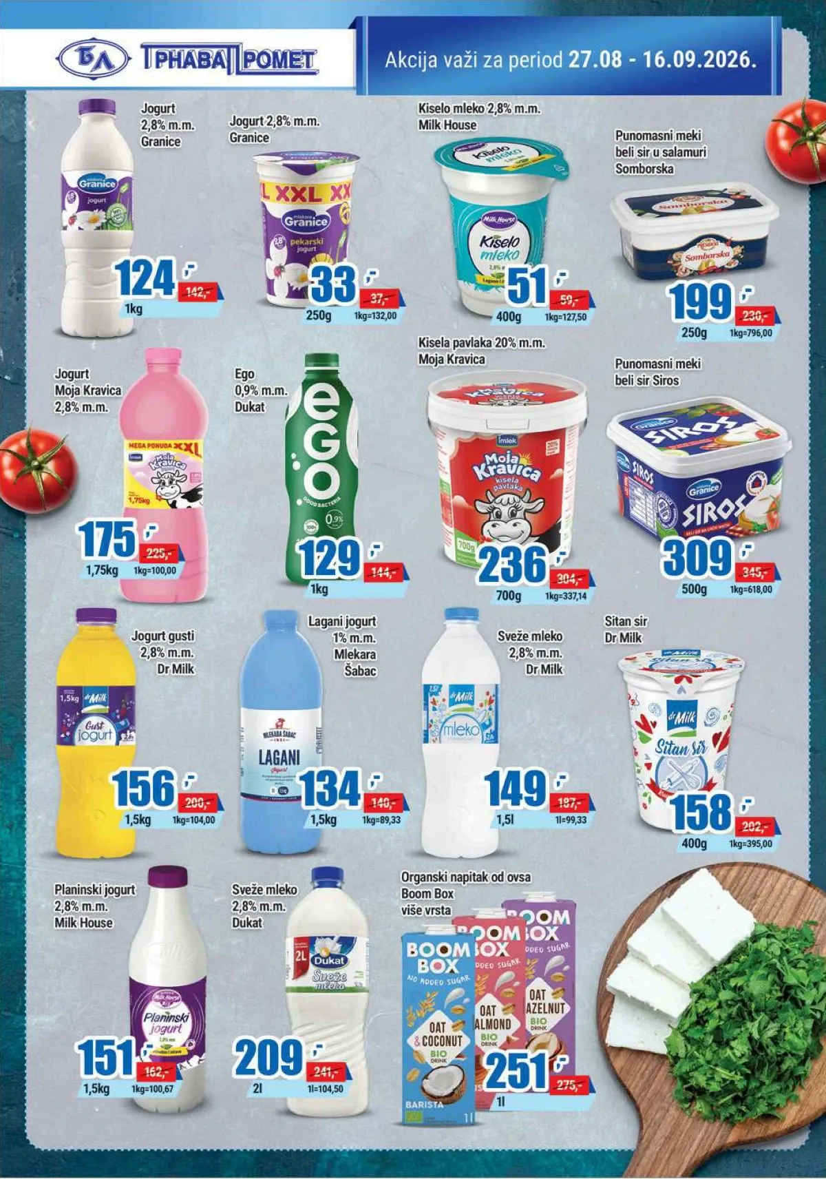 Trnava Promet katalog – jogurt, mleko, sir, pavlaka i mlečni proizvodi na akciji