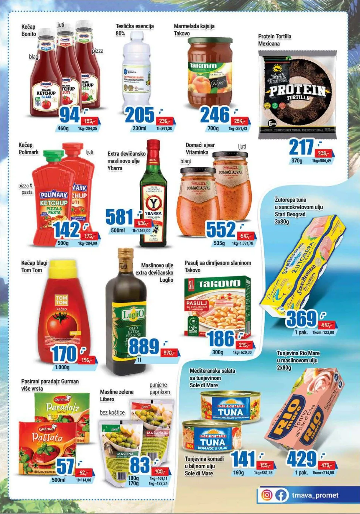 Trnava Promet katalog – ulje, ajvar, masline, tunjevina i konzervirana hrana