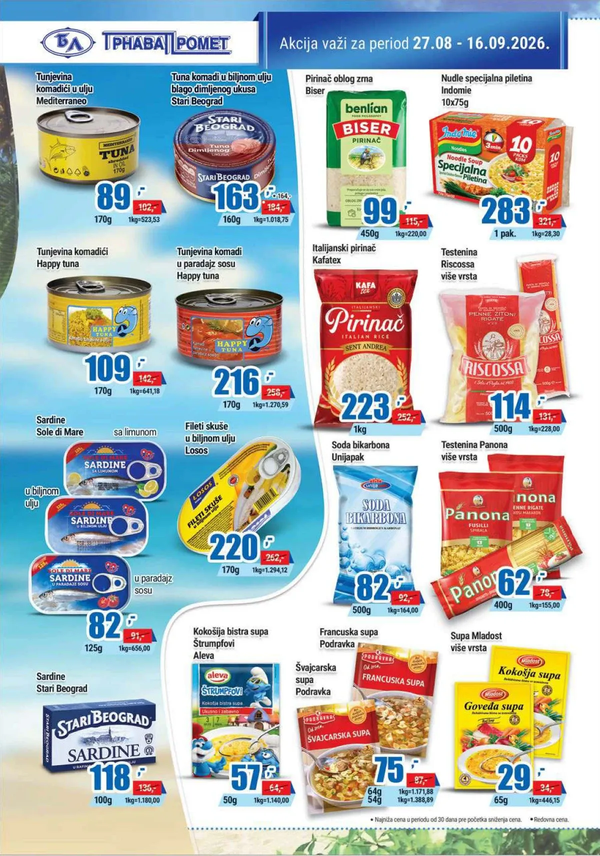 Trnava Promet katalog – testenina, pirinač, supe, nudle, sardine i tunjevina