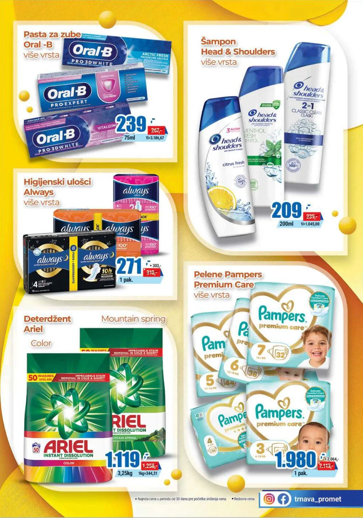 Trnava Promet katalog – pelene, higijenski ulošci, šamponi i proizvodi za ličnu negu