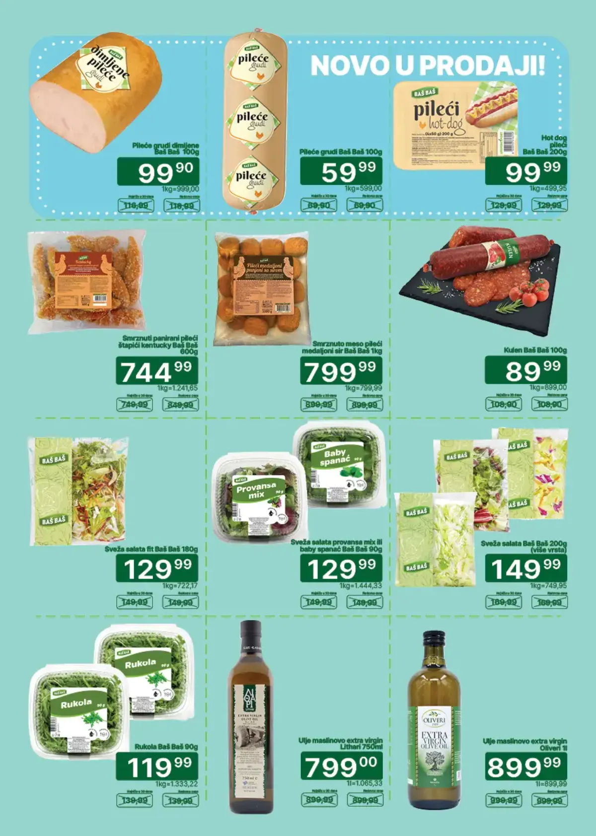 Univerexport katalog strana 4 – sirevi, mesne prerađevine, salate i maslinovo ulje
