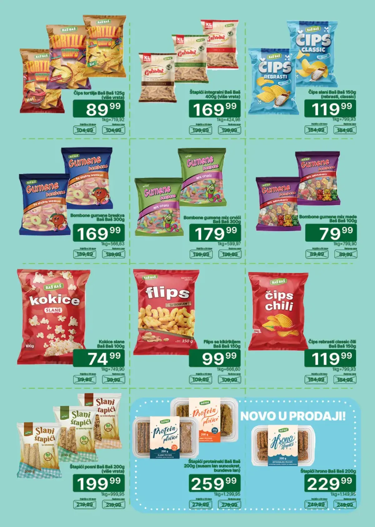 Univerexport katalog strana 11 – čips, flips, štapići i slane grickalice