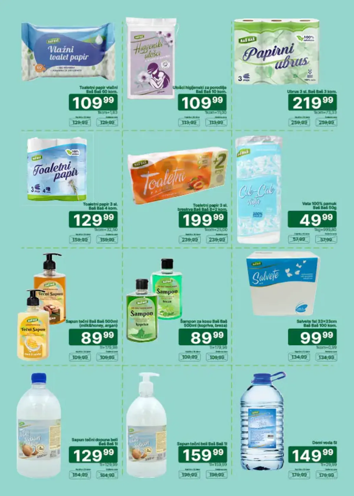 Univerexport katalog strana 14 – toalet papir, ubrusi, maramice i proizvodi za ličnu higijenu
