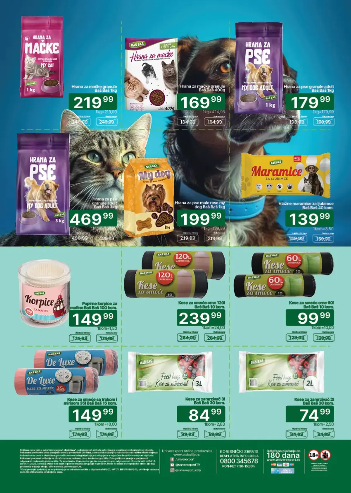 Univerexport katalog strana 16 – hrana za pse i mačke, poslastice i proizvodi za kućne ljubimce