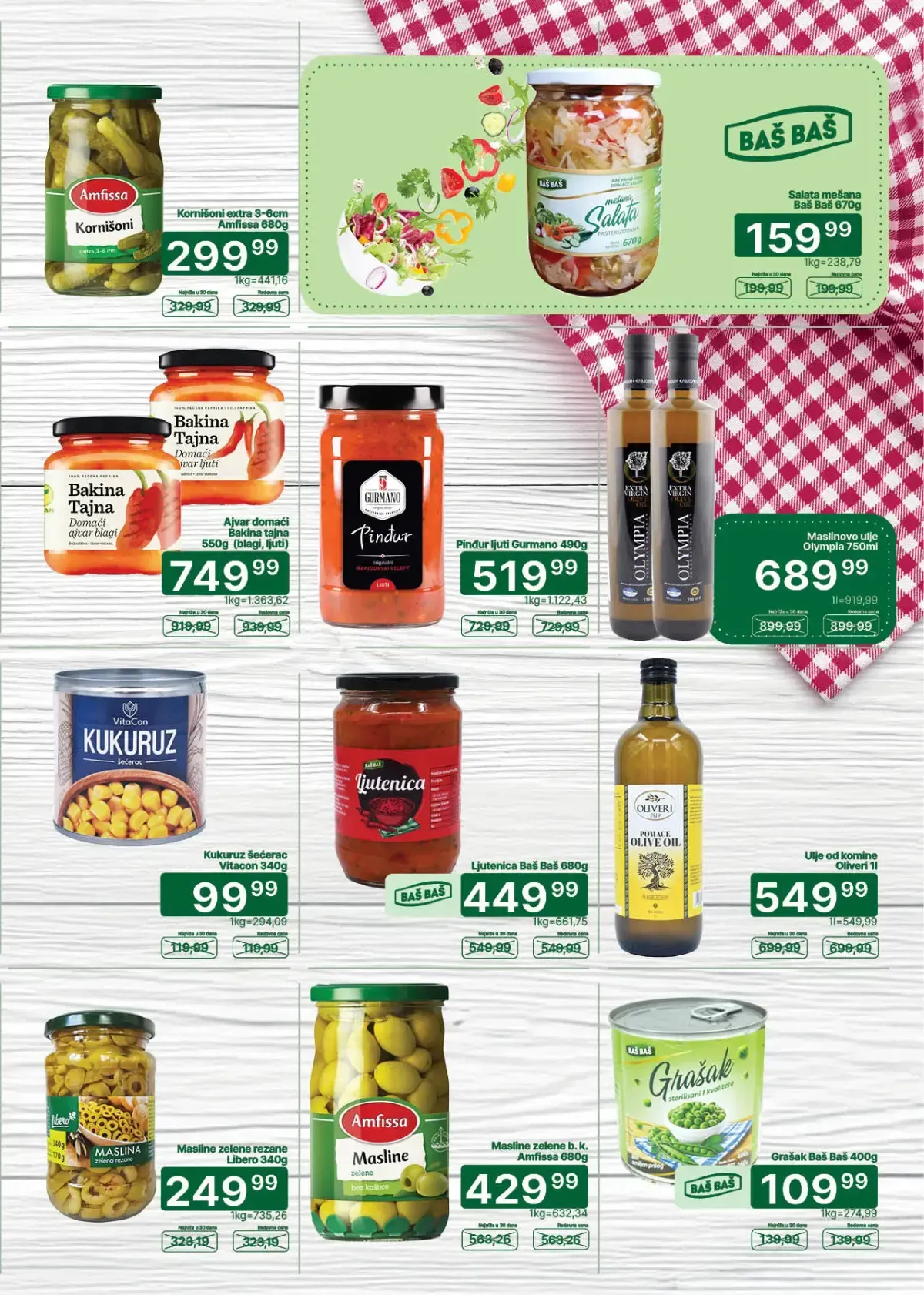 Univerexport Zimnica akcija, strana 3 – salata, masline, ajvar, kukuruz, grašak i maslinovo ulje