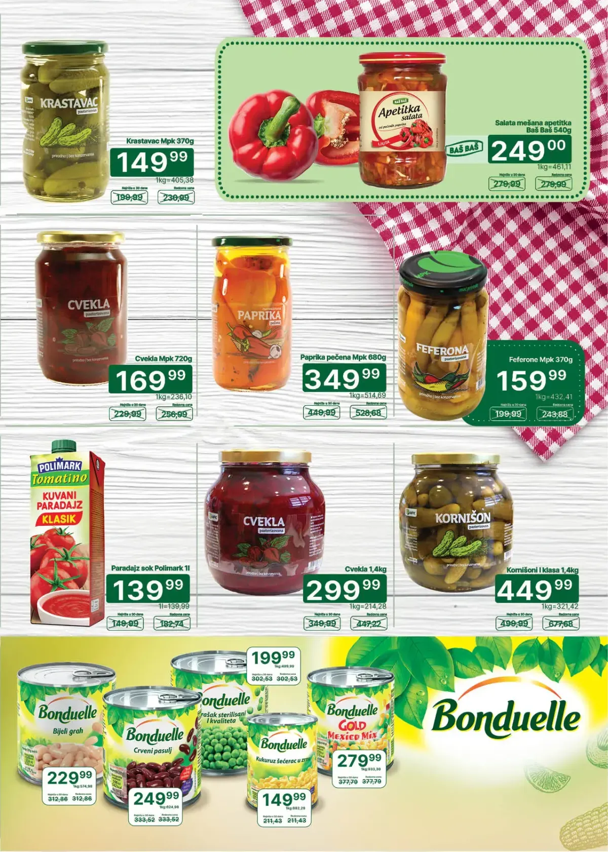Univerexport Zimnica akcija, strana 5 – kiseli krastavci, pečena paprika, cvekla, kornišoni i kuvani paradajz
