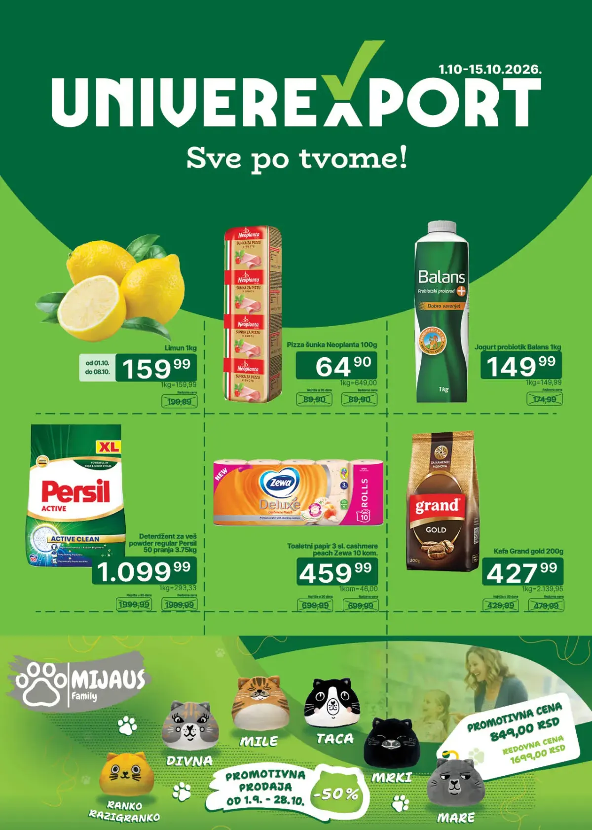 Univerexport novi katalog od 01.10. do 15.10.2026. – velika akcijska ponuda i snižene cene