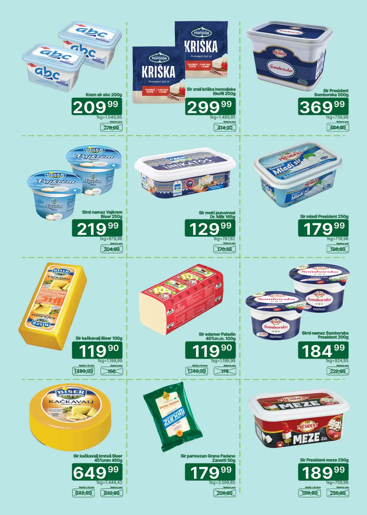 Univerexport katalog do 15.10.2026. – sirevi i mlečni proizvodi