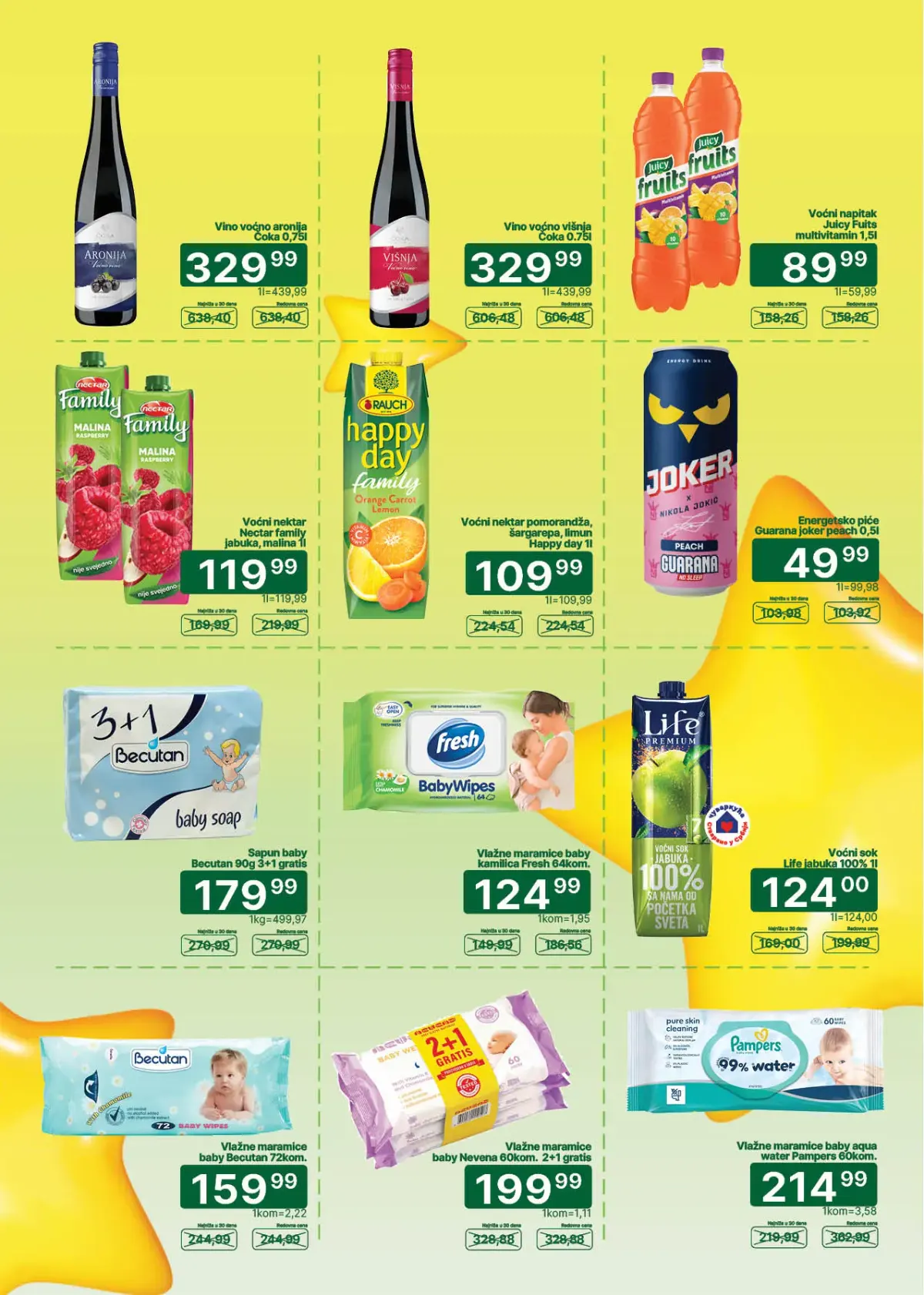 Univerexport CENE PADALICE strana 7 – vino, sokovi, vlažne maramice i proizvodi za bebe