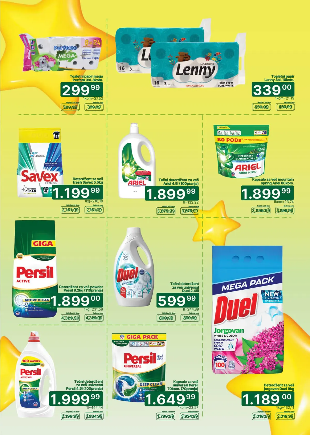 Univerexport CENE PADALICE strana 12 – Ariel, Persil, Duel i deterdženti za veš