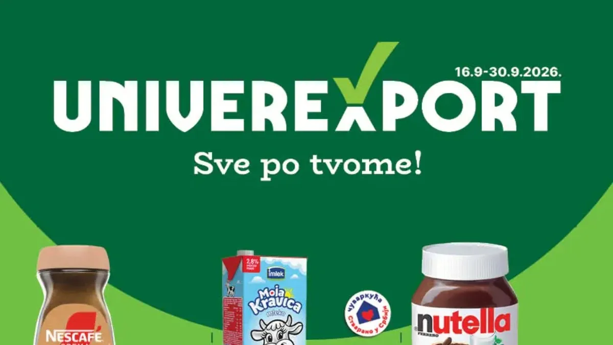 Univerexport katalog od 16.09. do 30.09.2026. – hrana, piće i proizvodi za domaćinstvo sniženi do 58%